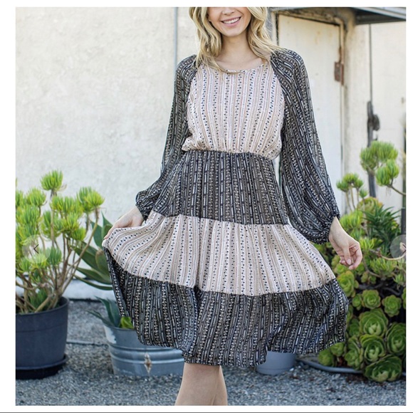 ✨LAST ONE✨Floral print woven color block dress - Picture 5 of 6